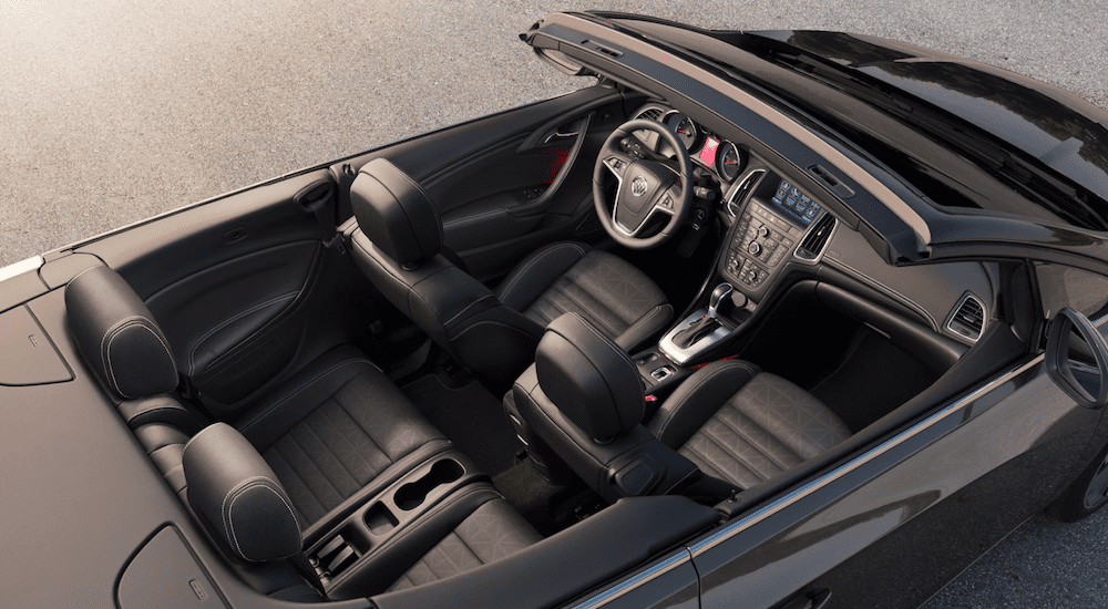 Top down view of black interior of 2019 Buick Cascada