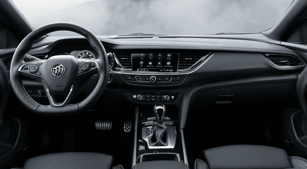 Black leather dashboard of 2019 Buick Regal