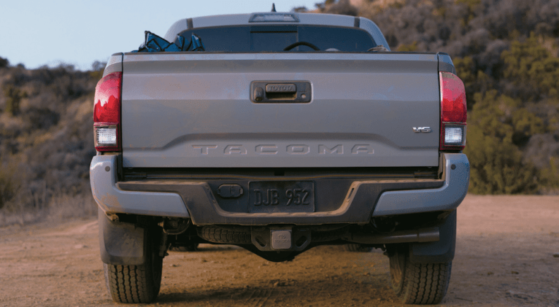 Tailgate of grey 2019 Toyota Tacoma