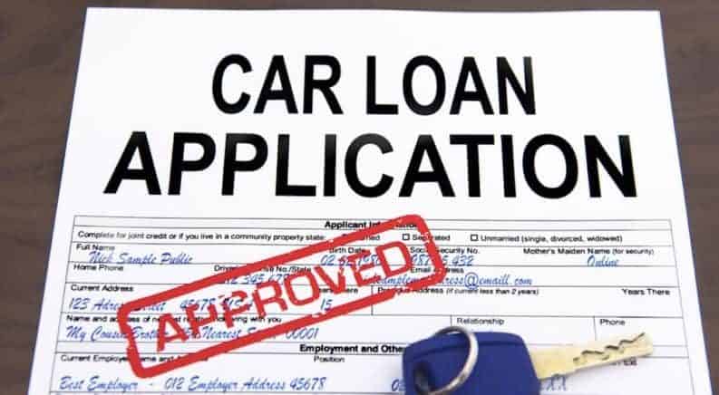 A car loan application for buy here pay here financing