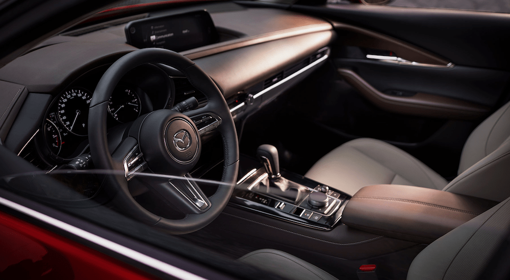 The interior of the 2020 Mazda CX-30 is shown.