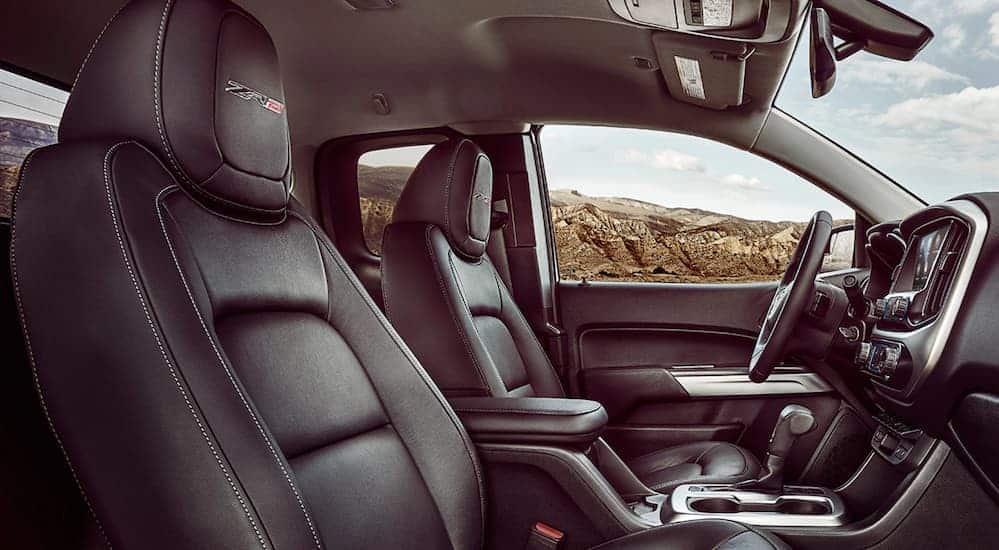 The black interior is shown on a 2021 Chevy Colorado ZR2.