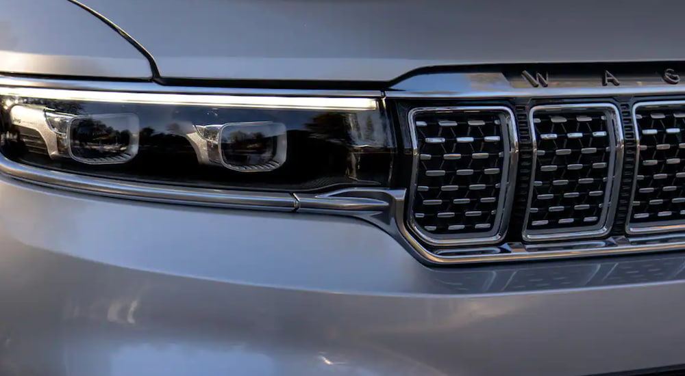 The head light of a white 2022 Wagoneer.