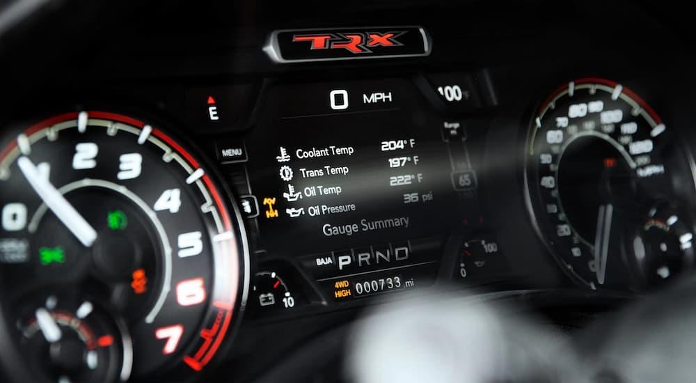 The dashboard of a 2022 Ram 1500 TRX is shown.