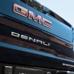 The tailgate of a 2023 GMC Sierra 1500 Denali is shown.