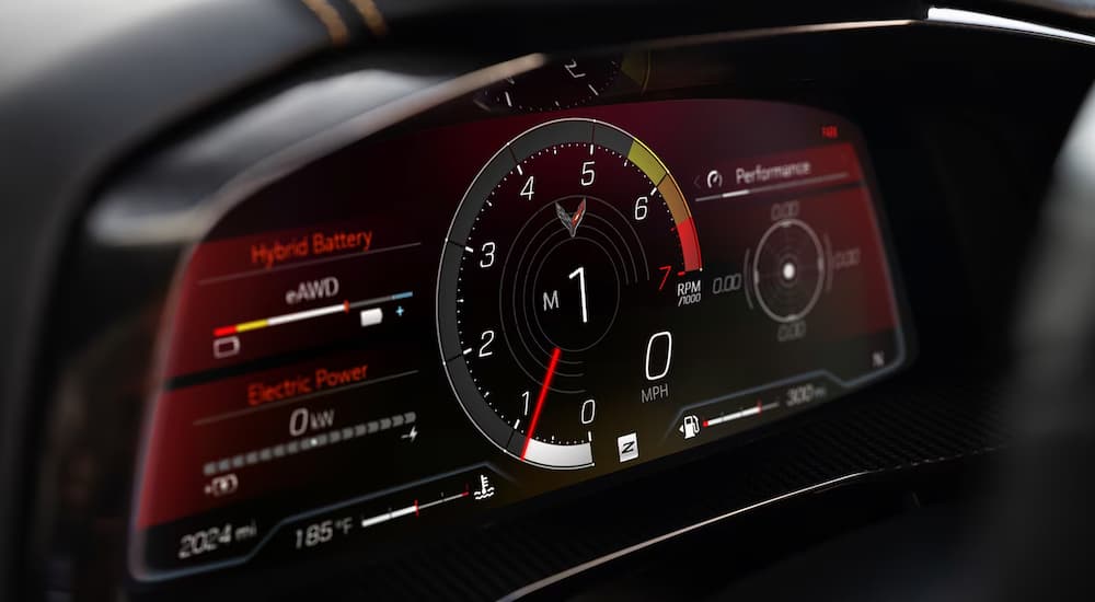The digital driver display in the 2024 Chevy Corvette E-Ray.
