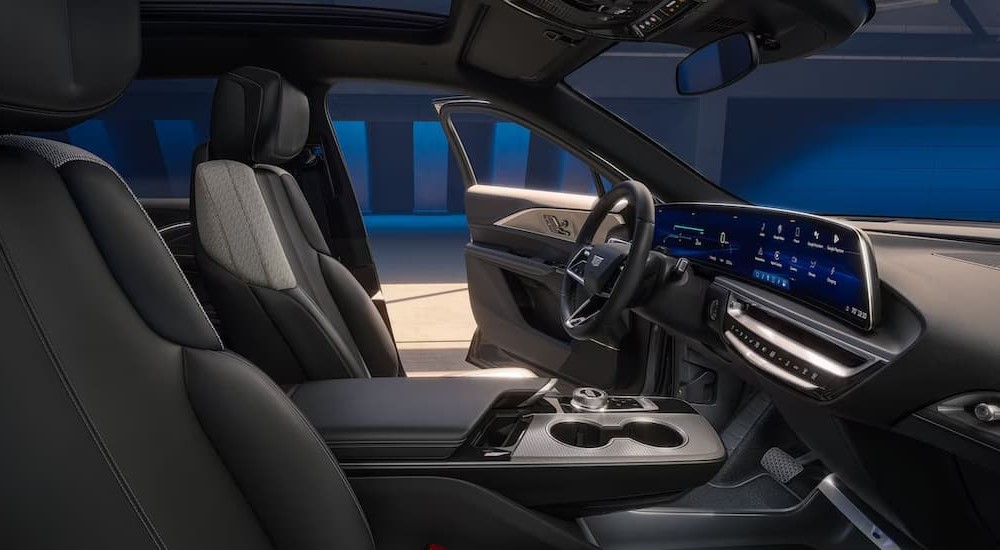 The gray interior and dash of 2024 Cadillac LYRIQ is shown.