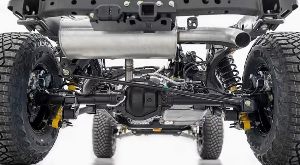 The electronic locking axles of a 2023 Ford Bronco Sport are shown.