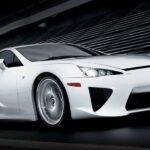 A white 2013 Lexus LFA is shown from the front at an angle after leaving a Lexus dealer near you.