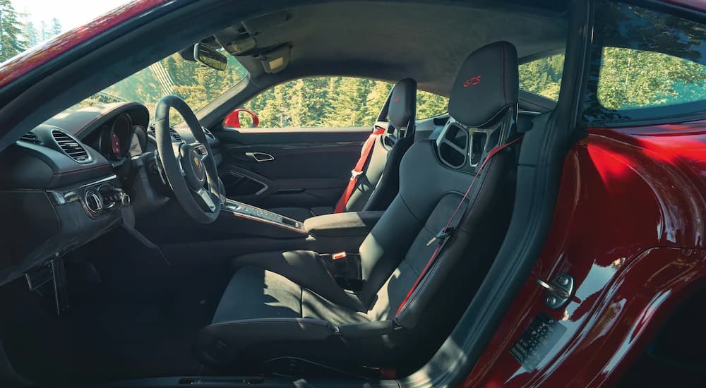 The front seats in a 2024 Porsche 718 Cayman GTS. 