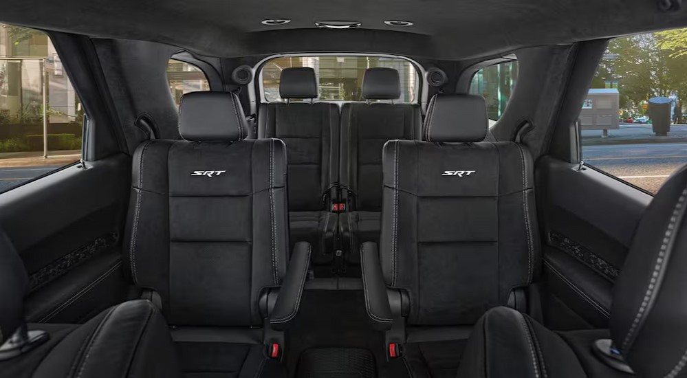 The black rear interior seating in a 2024 Dodge Durango SRT 392 is shown.