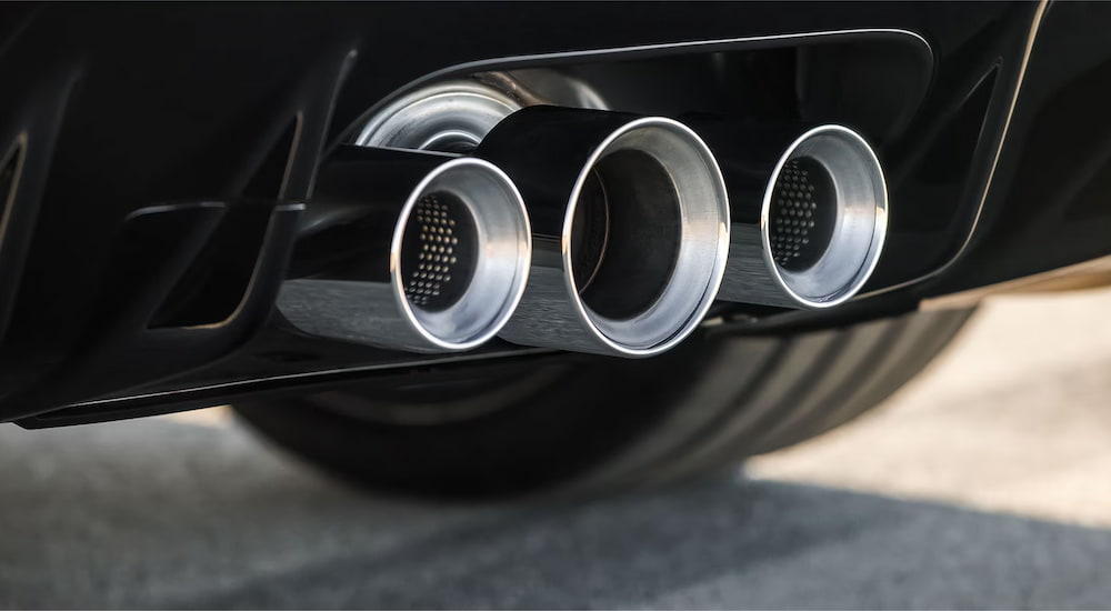 Close-up on the exhaust pipes of a 2025 Honda Civic Type R.