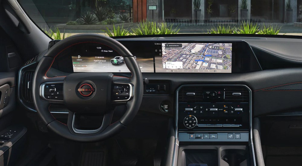 The black dash is shown in a 2025 Nissan Armada Pro-4X.