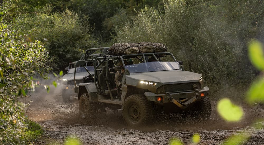 GM Infantry Squad Vehicle (ISV) driving through mud