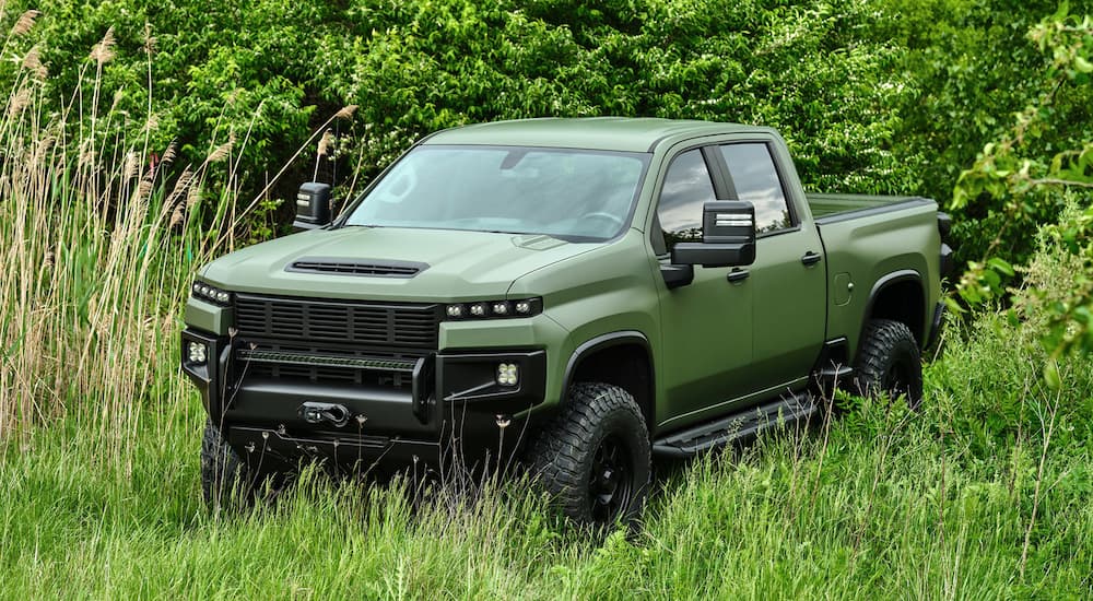 Green GM Light Utility Vehicle (LUV) in grass