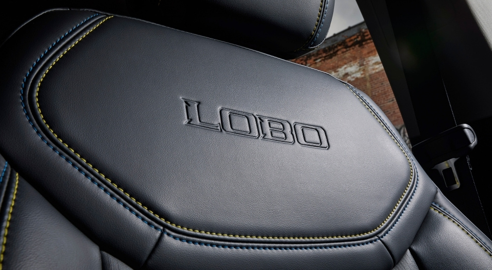 The seat of a 2025 Ford Maverick Lobo in close-up.