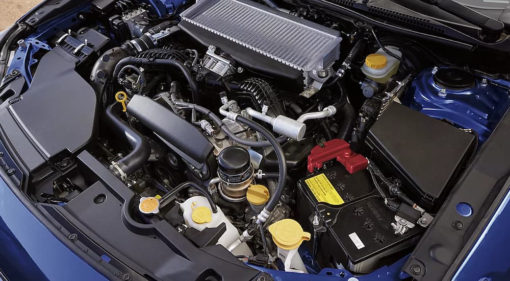 Blue 2026 Subaru WRX engine compartment