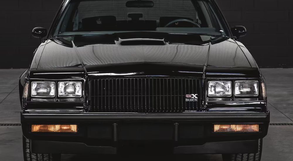 Black 1987 Buick GNC close up.