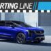 Starting Line banner over a blue 2026 Cadillac OPTIQ-V.